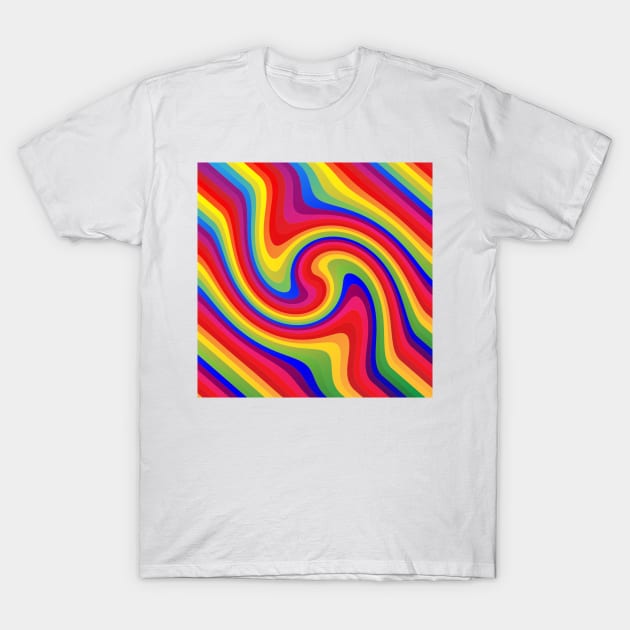 Melted Crayons Rainbow T-Shirt by skycloudpics